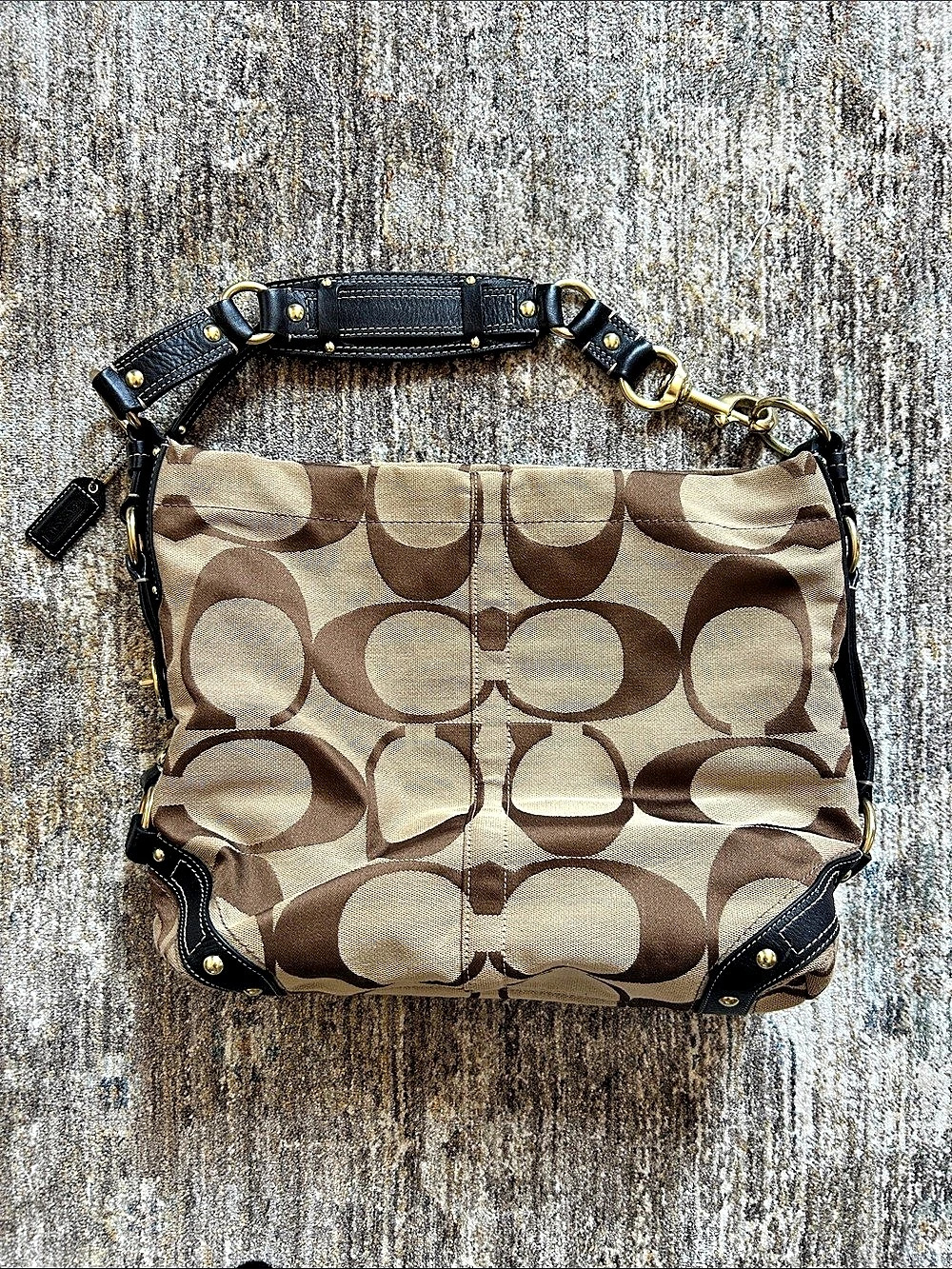 Coach Large Carly Hobo Brown & Black